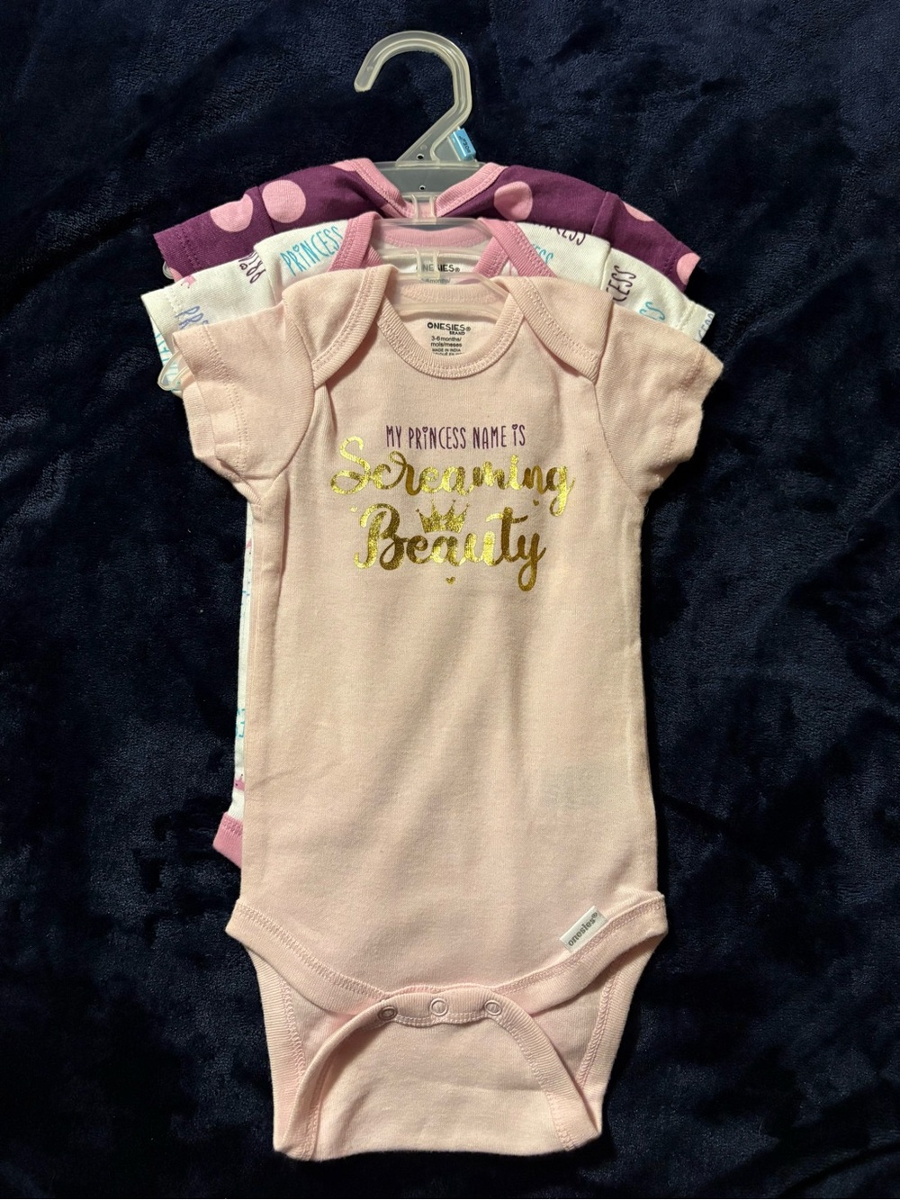 Gerber Onesies Brand 3pc Cotton Knit Snap Bodysuit Set Short Sleeve 3-6M